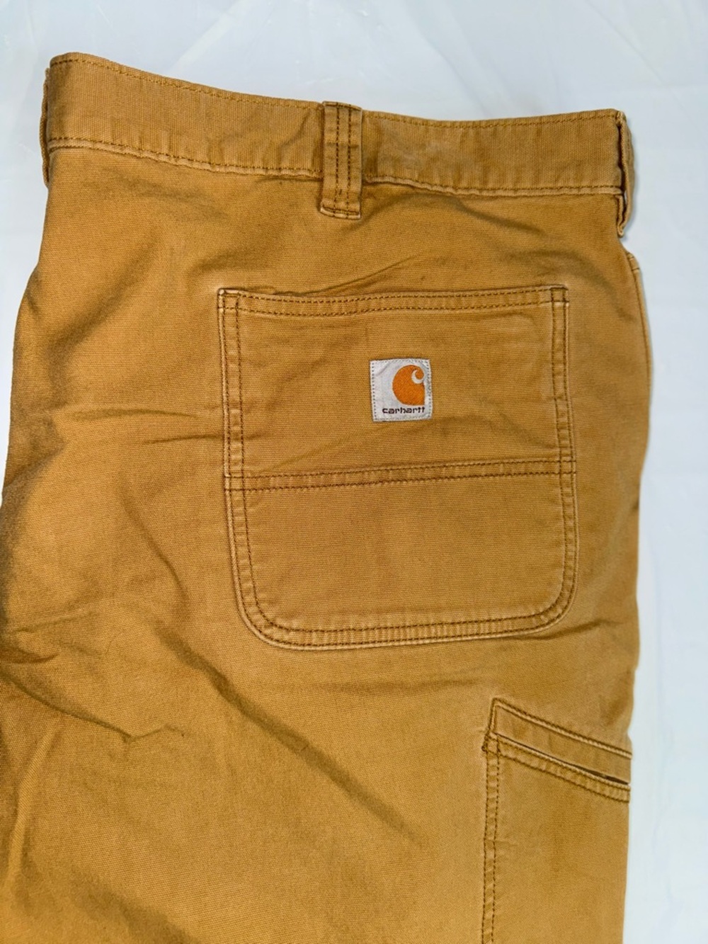 Carhartt Work Pants 46x32 Relaxed Fit Carpenter Brown Distressed
